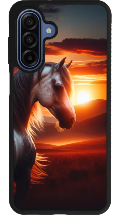 Coque Samsung Galaxy A17 - Silicone rigide noir Majestic Sunset Horse