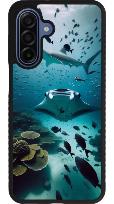 Coque Samsung Galaxy A17 - Silicone rigide noir Manta Lagon Nettoyage