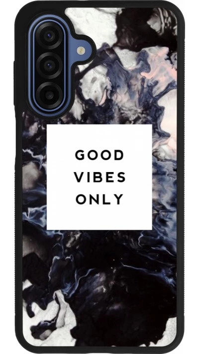 Coque Samsung Galaxy A17 - Silicone rigide noir Marble Good Vibes Only