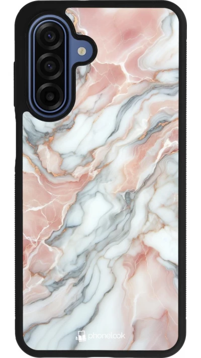 Samsung Galaxy A17 Case Hülle - Silikon schwarz Rosa Leuchtender Marmor