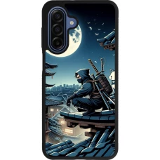Coque Samsung Galaxy A17 - Silicone rigide noir Ninja sous la lune