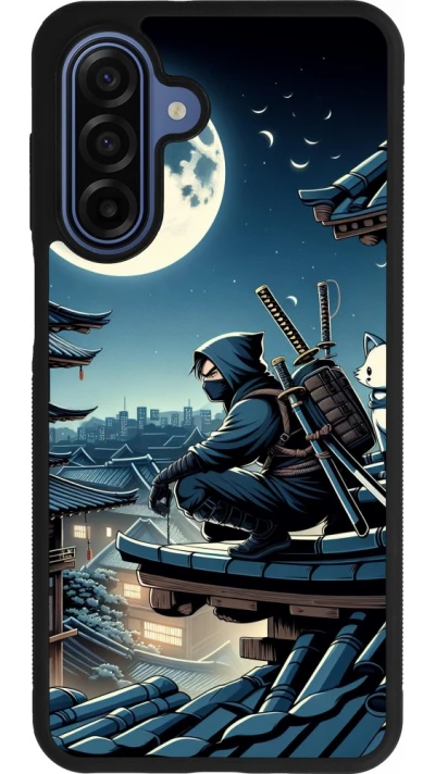 Samsung Galaxy A17 Case Hülle - Silikon schwarz Ninja unter dem Mond