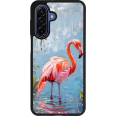 Coque Samsung Galaxy A17 - Silicone rigide noir Paint Flamingo