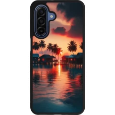 Coque Samsung Galaxy A17 - Silicone rigide noir Paradis Maldives
