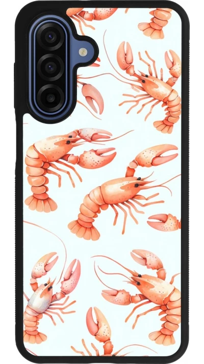 Samsung Galaxy A17 Case Hülle - Silikon schwarz Muster von pastellfarbenen Hummern