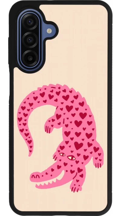 Samsung Galaxy A17 Case Hülle - Silikon schwarz Pink crocodile 2026