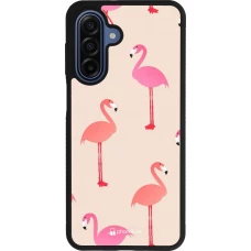 Coque Samsung Galaxy A17 - Silicone rigide noir Pink Flamingos Pattern