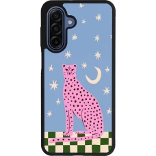 Coque Samsung Galaxy A17 - Silicone rigide noir Pink leopard with stars 2026