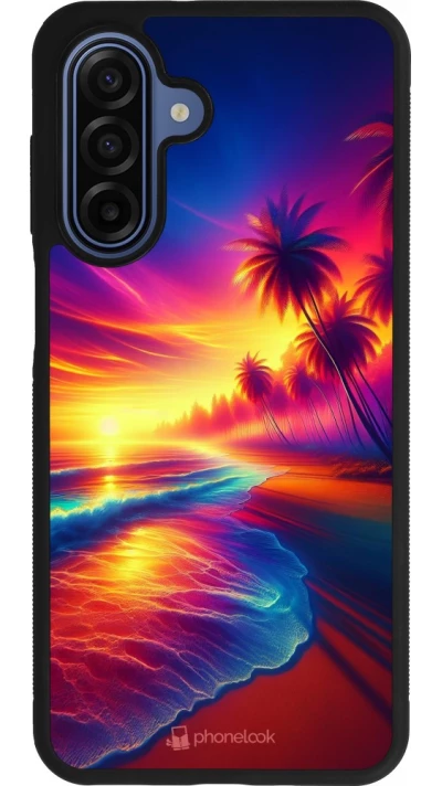 Samsung Galaxy A17 Case Hülle - Silikon schwarz Strand Sonnenuntergang auffällig