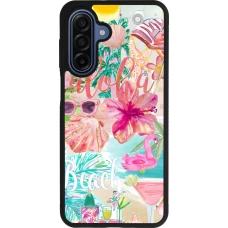 Coque Samsung Galaxy A17 - Silicone rigide noir Preppy Collage Aloha