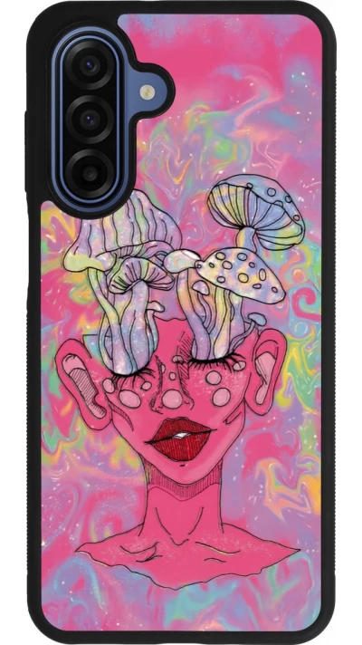 Samsung Galaxy A17 Case Hülle - Silikon schwarz Psychedelic pink mushroom