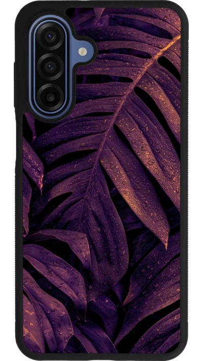Samsung Galaxy A17 Case Hülle - Silikon schwarz Purple Light Leaves