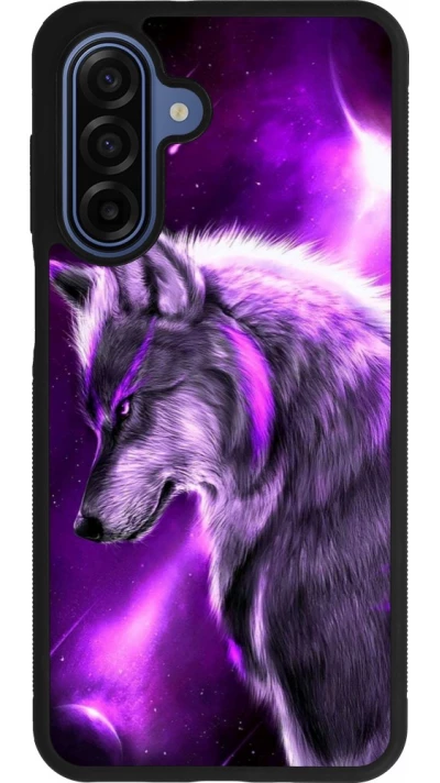 Samsung Galaxy A17 Case Hülle - Silikon schwarz Purple Sky Wolf