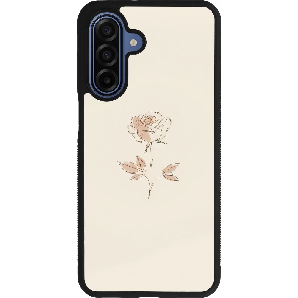 Coque Samsung Galaxy A17 - Silicone rigide noir Sable Rose Minimaliste