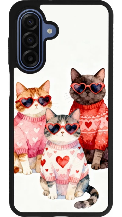 Samsung Galaxy A17 Case Hülle - Silikon schwarz Saint Valentines Day 26 Cat Love