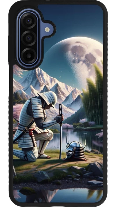 Samsung Galaxy A17 Case Hülle - Silikon schwarz Samurai Katana Mond