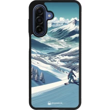 Samsung Galaxy A17 Case Hülle - Silikon schwarz Snowboarder Berg
