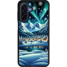 Coque Samsung Galaxy A17 - Silicone rigide noir Snowy Mountain Village Lake night