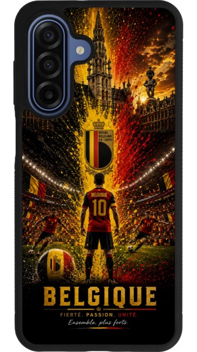Coque Samsung Galaxy A17 - Silicone rigide noir Football Belgique splash 2026