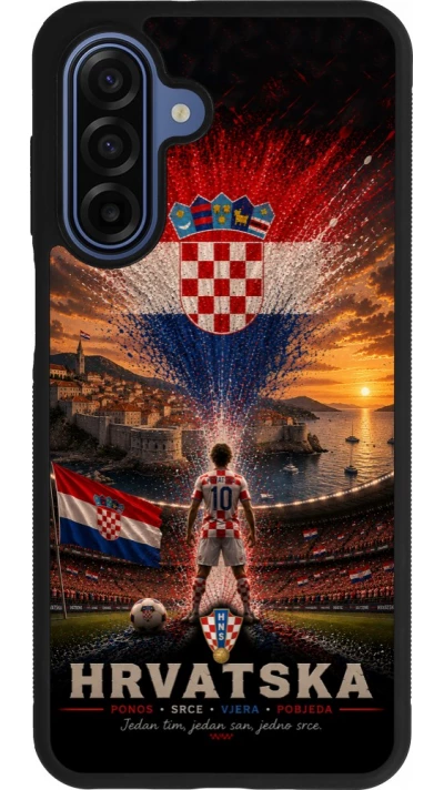 Coque Samsung Galaxy A17 - Silicone rigide noir Football Croatie splash 2026
