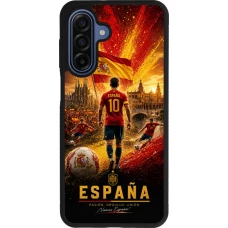 Coque Samsung Galaxy A17 - Silicone rigide noir Football Espagne splash 2026