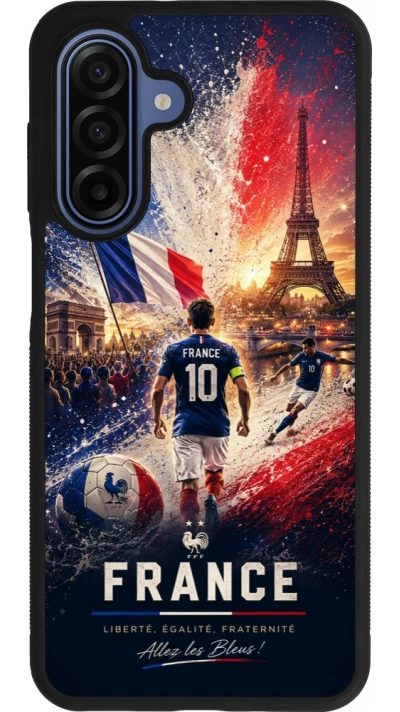 Coque Samsung Galaxy A17 - Silicone rigide noir Football France splash 2026