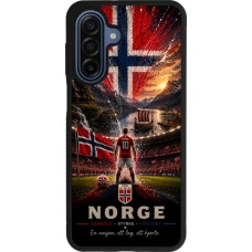 Coque Samsung Galaxy A17 - Silicone rigide noir Football Norvège splash 2026