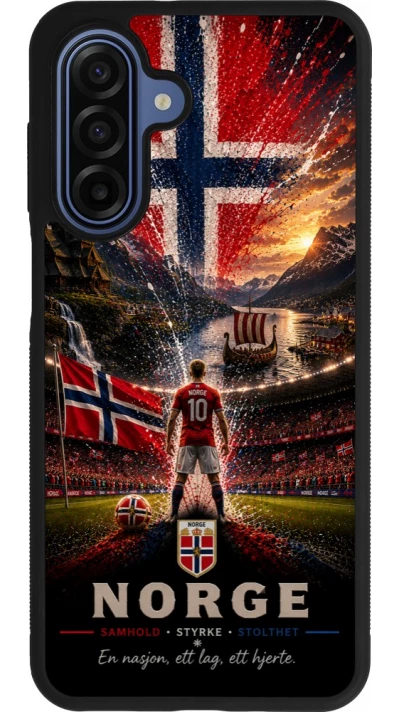 Coque Samsung Galaxy A17 - Silicone rigide noir Football Norvège splash 2026