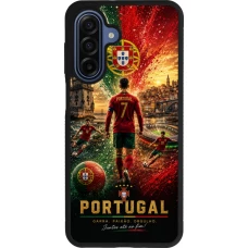 Samsung Galaxy A17 Case Hülle - Silikon schwarz Fussball Portugal splash 2026