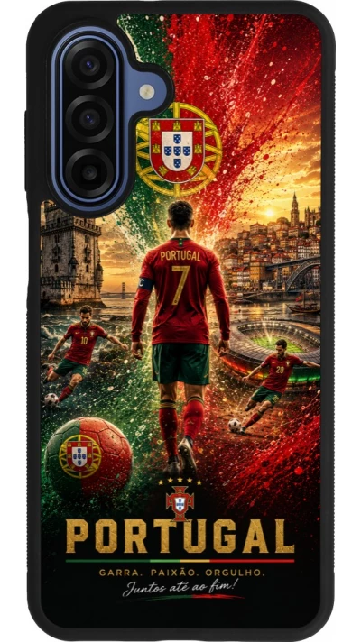 Coque Samsung Galaxy A17 - Silicone rigide noir Football Portugal splash 2026