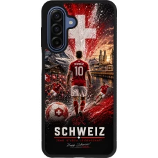 Samsung Galaxy A17 Case Hülle - Silikon schwarz Fussball Schweiz splash 2026