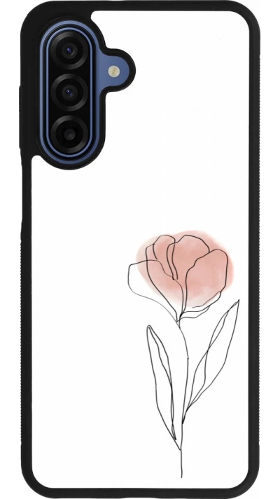 Samsung Galaxy A17 Case Hülle - Silikon schwarz Spring 23 minimalist flower