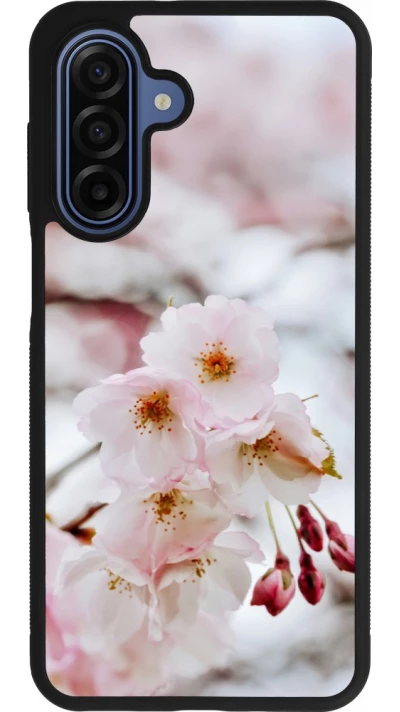 Coque Samsung Galaxy A17 - Silicone rigide noir Cherry tree Spring 2026