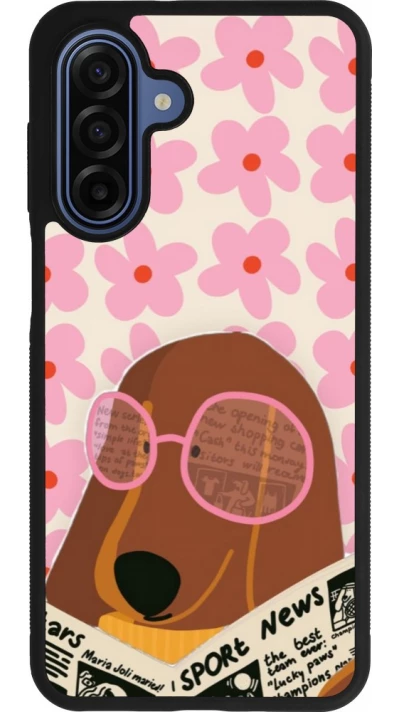 Coque Samsung Galaxy A17 - Silicone rigide noir Dog with newspaper Spring 2026