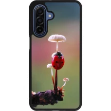 Coque Samsung Galaxy A17 - Silicone rigide noir Ladybird on a mushroom Spring 2026