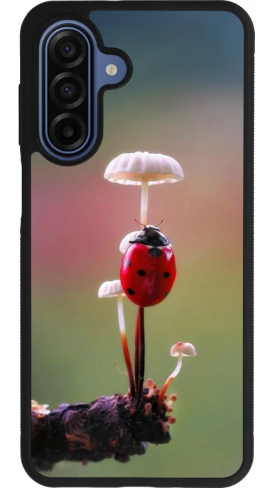 Coque Samsung Galaxy A17 - Silicone rigide noir Ladybird on a mushroom Spring 2026