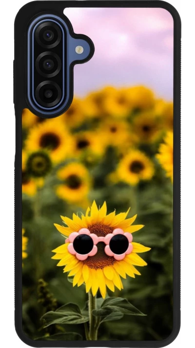 Samsung Galaxy A17 Case Hülle - Silikon schwarz Sunflower with glasses Spring 2026