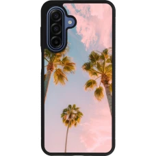 Coque Samsung Galaxy A17 - Silicone rigide noir Summer 2025 Palmiers