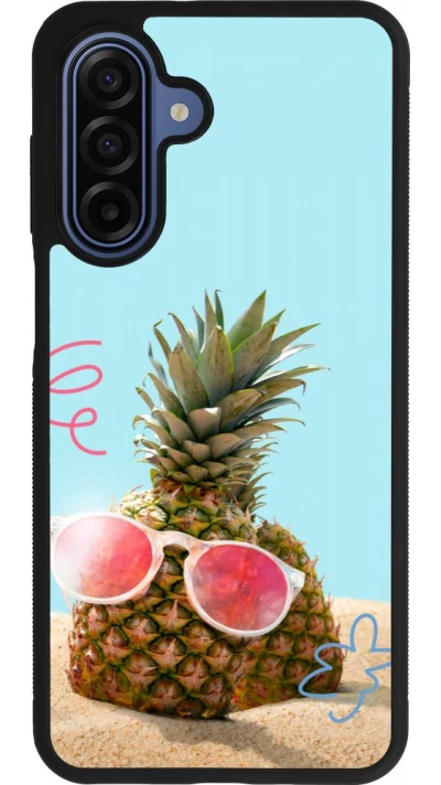 Samsung Galaxy A17 Case Hülle - Silikon schwarz Pineapple with glasses Summer 2026