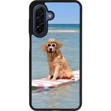Samsung Galaxy A17 Case Hülle - Silikon schwarz Summer Dog on Paddle