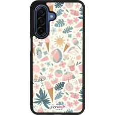 Coque Samsung Galaxy A17 - Silicone rigide noir Summer Pink Pattern