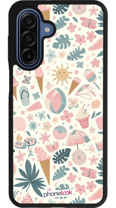Samsung Galaxy A17 Case Hülle - Silikon schwarz Sommer Pink Muster