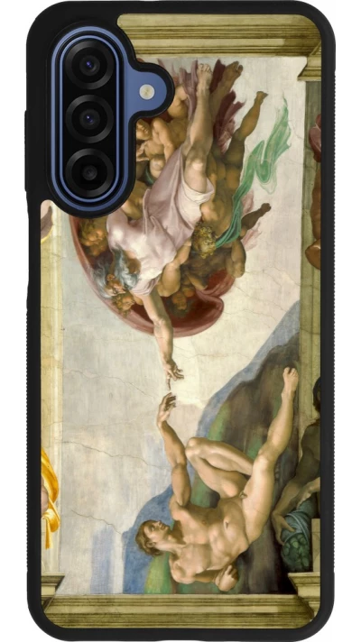 Coque Samsung Galaxy A17 - Silicone rigide noir Tableau art - La Création d’Adam - Michel-Ange