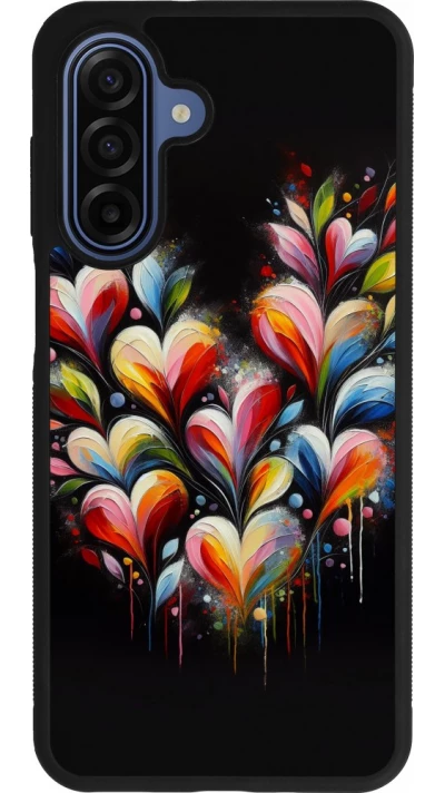 Samsung Galaxy A17 Case Hülle - Silikon schwarz Valentin 2024 Schwarzes Herz Abstrakt