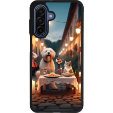 Samsung Galaxy A17 Case Hülle - Silikon schwarz Valentin 2024 Hund & Katze Kerzenlicht