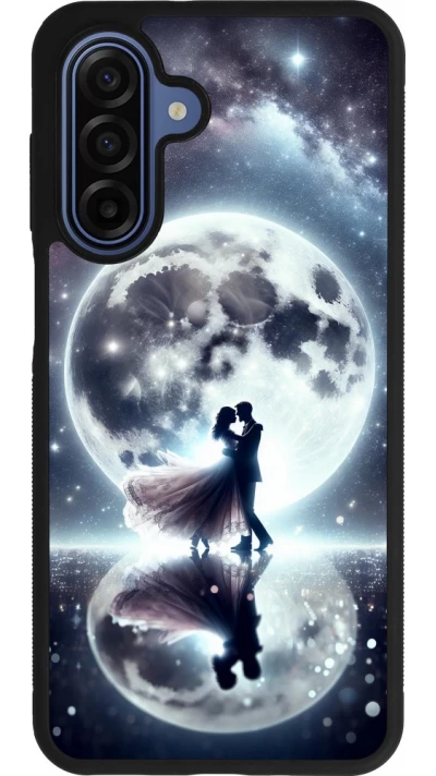 Samsung Galaxy A17 Case Hülle - Silikon schwarz Valentin 2024 Liebe unter dem Mond