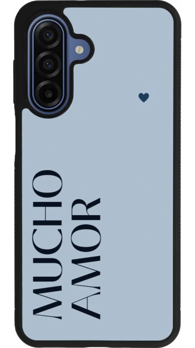 Samsung Galaxy A17 Case Hülle - Silikon schwarz Valentine 2024 mucho amor azul