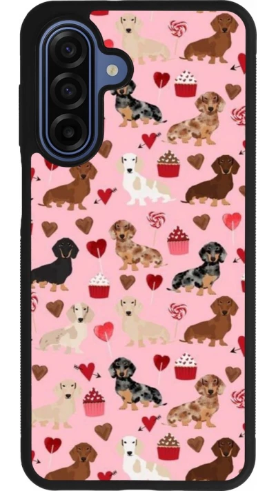 Samsung Galaxy A17 Case Hülle - Silikon schwarz Valentine 2024 puppy love