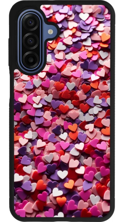 Samsung Galaxy A17 Case Hülle - Silikon schwarz Valentin 2025 Konfetti