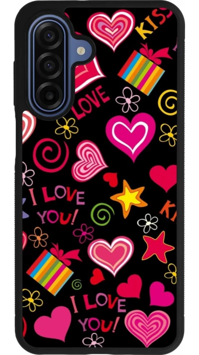 Samsung Galaxy A17 Case Hülle - Silikon schwarz Valentine 2023 love symbols